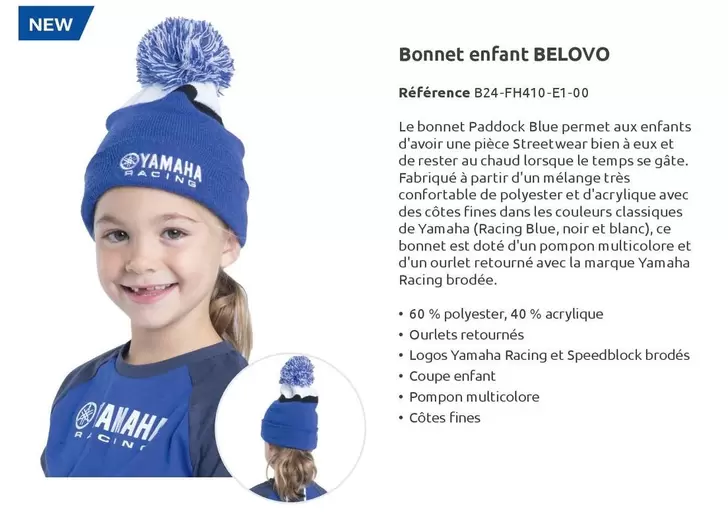 Yamaha - Bonnet Enfant Belovo offre sur Yamaha