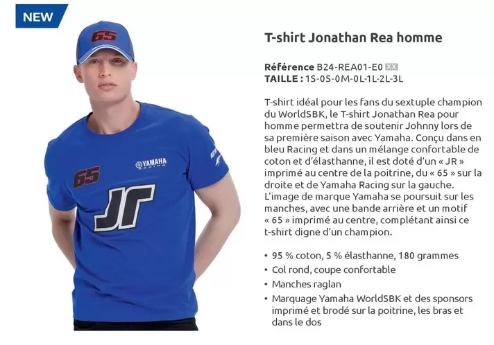 Yamaha - T-Shirt Jonathan Rea Homme offre sur Yamaha