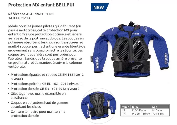 Yamaha - Protection Mx Enfant Bellpui offre sur Yamaha