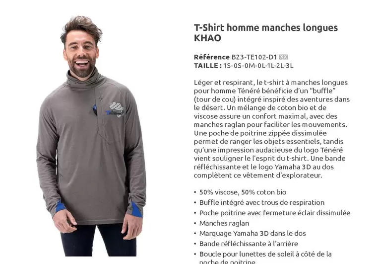 T Shirt Homme Manches Longues Khao offre sur Yamaha