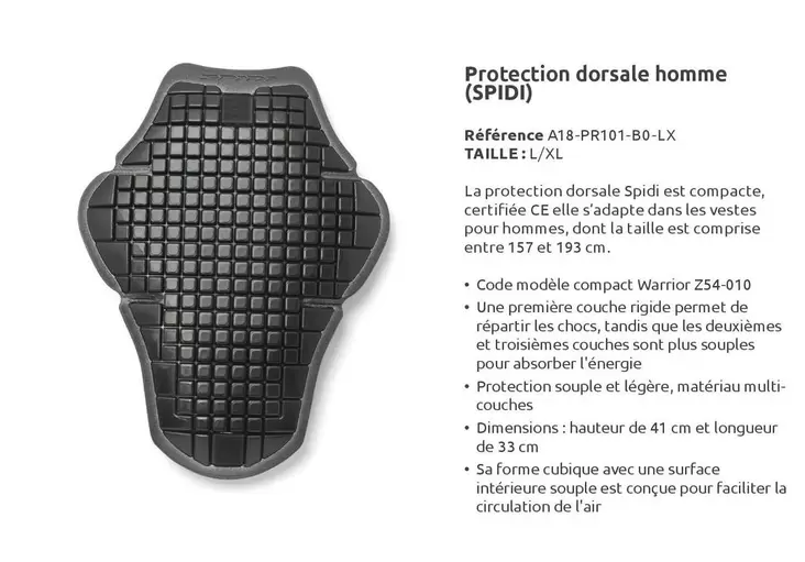 Spidi - Protection Dorsale Homme offre sur Yamaha