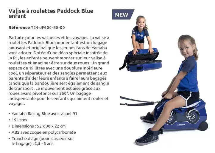 Yamaha - Valise À Roulettes Paddock Blue Enfant offre sur Yamaha