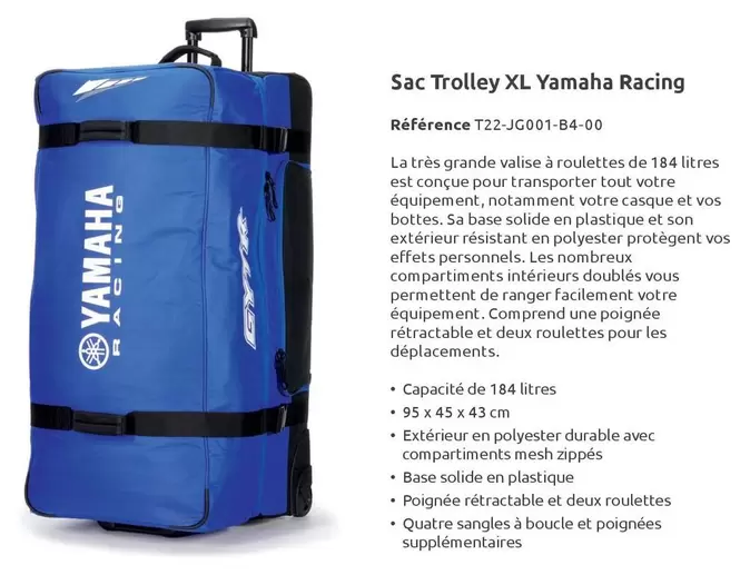 Sac Trolley Xl Yamaha Racing offre sur Yamaha