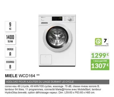 Miele -  Wcd164  offre à 1299€ sur Copra