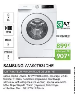 Samsung - WW90T634DHE offre à 899€ sur Copra