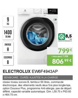 Electrolux - EW6F4943AP  offre à 799€ sur Copra