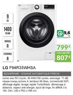 LG - F94R35WHSA  offre à 799€ sur Copra