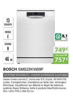 Bosch - SMS25KW09F offre à 749€ sur Copra