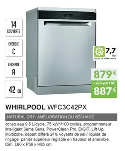 Whirlpool - WFC3C42PX  offre à 879€ sur Copra