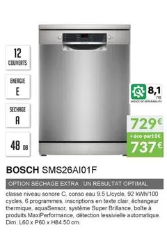 Bosch - SMS26A101F offre à 729€ sur Copra