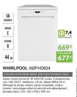 Whirlpool - W2FHD624  offre à 669€ sur Copra