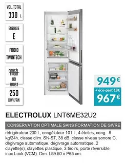 Electrolux - LNT6ME32U2  offre à 949€ sur Copra