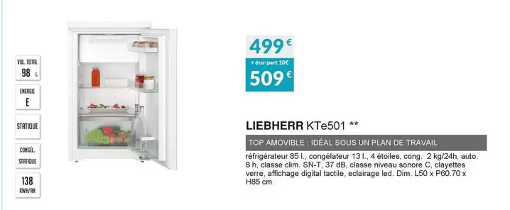 Liebherr - KTe501  offre à 499€ sur Copra