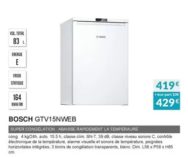 Bosch - GTV15NWEB  offre à 419€ sur Copra