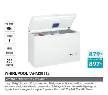 Whirlpool - Congélateur Coffre WHM39112 offre à 879€ sur Copra