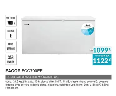 Fagor -  Congélateur Coffre FCC700EE offre à 1099€ sur Copra