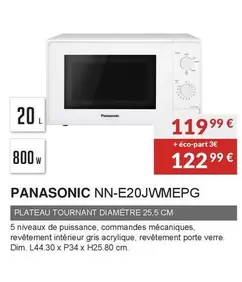 Panasonic - Micro Ondes NN-E20JWMEPG offre à 119,99€ sur Copra