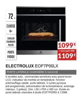 Electrolux - Four Pyrolyse EOF7P00LX  offre à 1099€ sur Copra