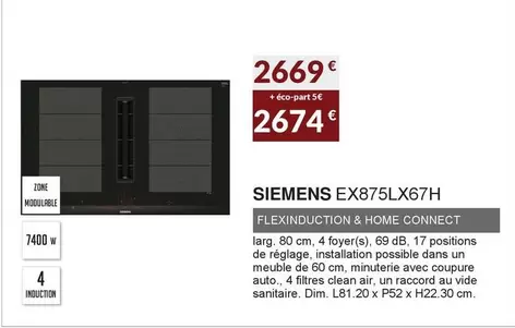 Siemens - EX875LX67H offre à 2674€ sur Copra