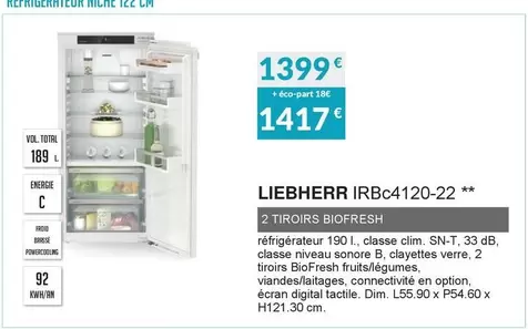 Liebherr - IRBC4120 22 offre à 1399€ sur Copra