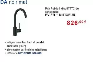 Évier + Mitigeur offre à 826€ sur Copra