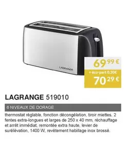 Lagrange - 519010 offre à 69,99€ sur Copra