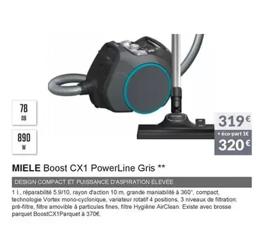 Miele - Boost CX1 PowerLine Gris offre à 319€ sur Copra