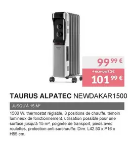 Taurus - Alpatec Newdakar1500 offre à 99,99€ sur Copra