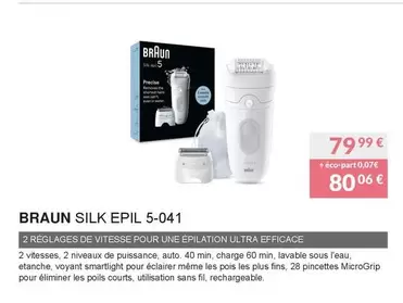 Braun - Silk Epil 5-041 offre à 79,99€ sur Copra