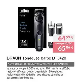 Braun - Tondeuse Barbe BT5420 offre à 64,99€ sur Copra