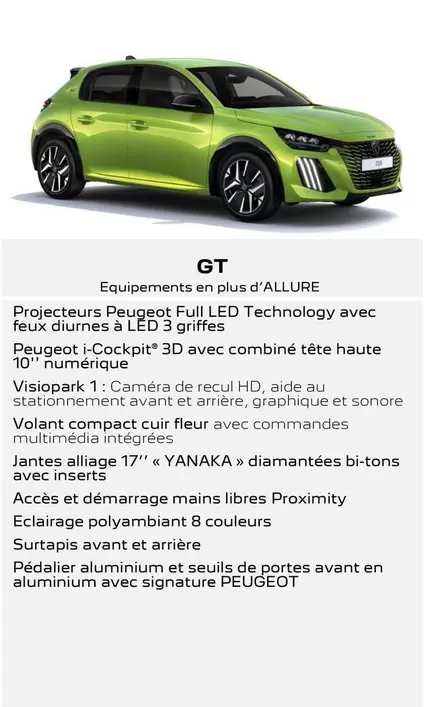 Peugeot - GT  offre sur Peugeot