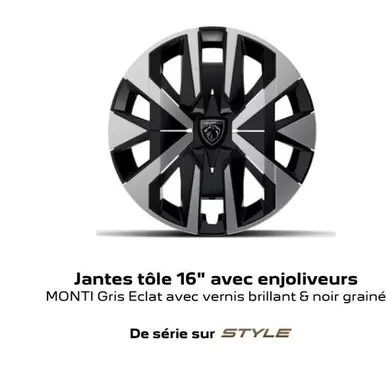 Monti - Jantes Tôle 16" Avec Enjoliveurs offre sur Peugeot