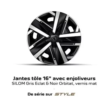 Jantes Tôle 16" Avec Enjoliveurs offre sur Peugeot