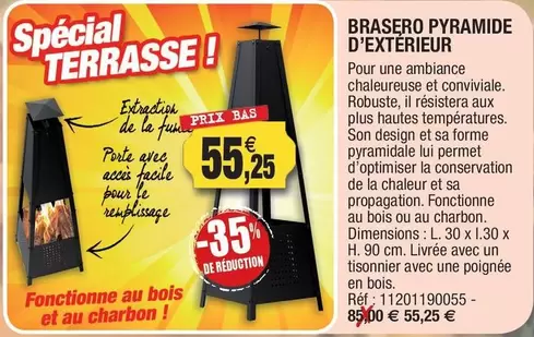 Brasero Pyramide D'extérieur offre à 55,25€ sur Outiror