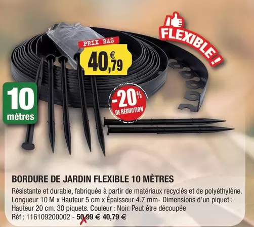 Bordure De Jardin Flexible 10 Mètres offre à 40,79€ sur Outiror