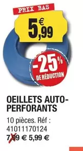 Oeillets Auto- Perforants offre à 5,99€ sur Outiror