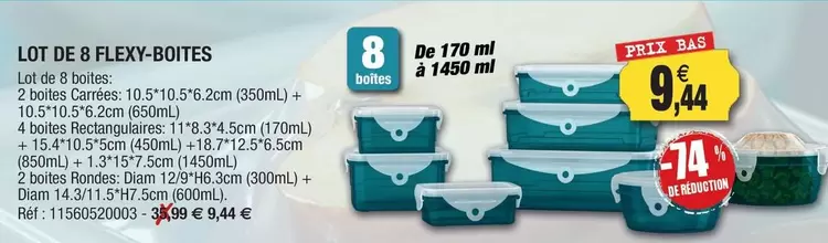 Lot De 8 Flexy - Boites offre à 9,44€ sur Outiror