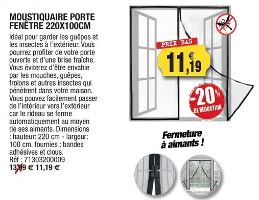 Moustiqueire Porte Fenêtre offre à 11,19€ sur Outiror