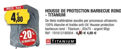 Titanium - Housse De Protection Barbecue Rond - offre à 4,8€ sur Outiror