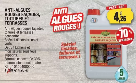 Anti-algues Rouges Facades, Toitures Et Terrasses offre à 4,26€ sur Outiror