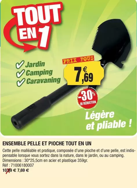 Ensemble Pelle Et Pioche Tout En Un offre à 7,69€ sur Outiror