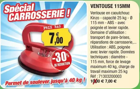 Ventouse 115mm offre à 7€ sur Outiror