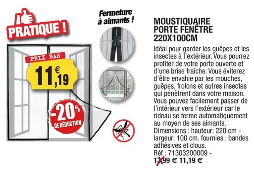 Moustiqueire Porte Fenêtre offre à 11,19€ sur Outiror