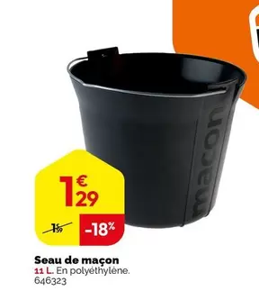 Seau De Maçon offre à 1,29€ sur Weldom