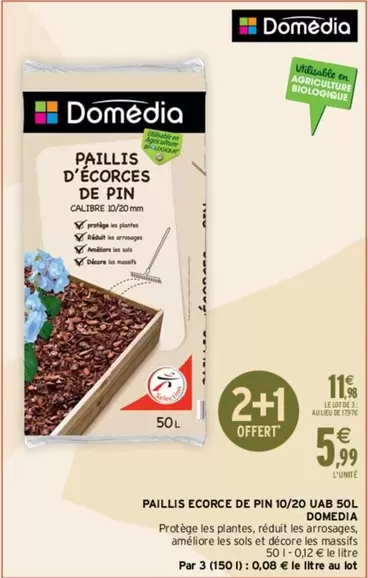 Domedia - Paillis Écorce de Pin 10/20 UAB Sol - Produit idéal pour le jardinage et l'aménagement paysager