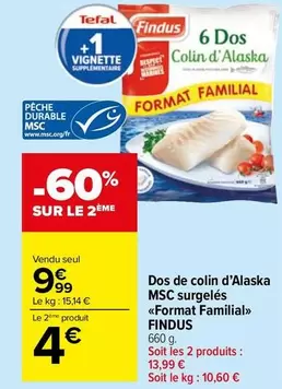 Tefal - dos de colin d'Alaska MSC surgelés offre à 9,99€ sur Carrefour Drive