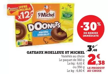 St Michel - Gateaux Moelleux offre à 2,38€ sur Super U