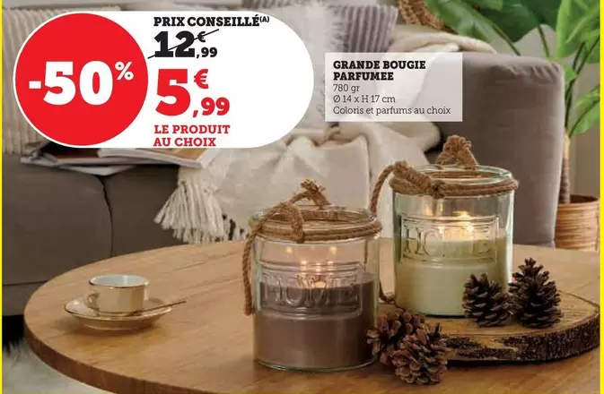 Grande Bougie Parfumee offre à 5,99€ sur U Express