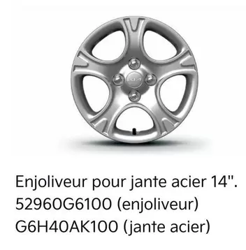 Enjoliveur Pour Jante Acier 14" offre sur KIA