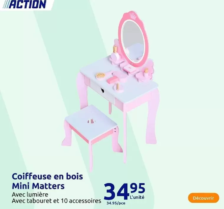 Mattress - Coiffeuse En Bois Mini offre à 34,95€ sur Action